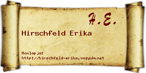 Hirschfeld Erika névjegykártya